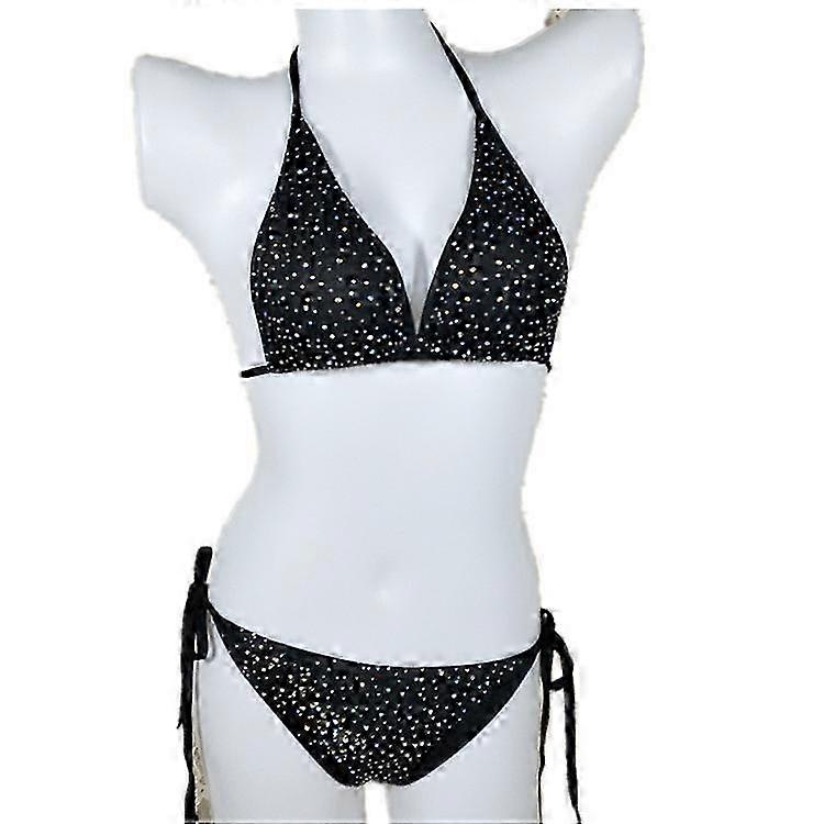 Bikini Set Women Luxury Bling colorful Rhinestone Diamond Sexy Swimsuit Halter Push Up Bandage Swimwear Two-pieces Bikini Set1