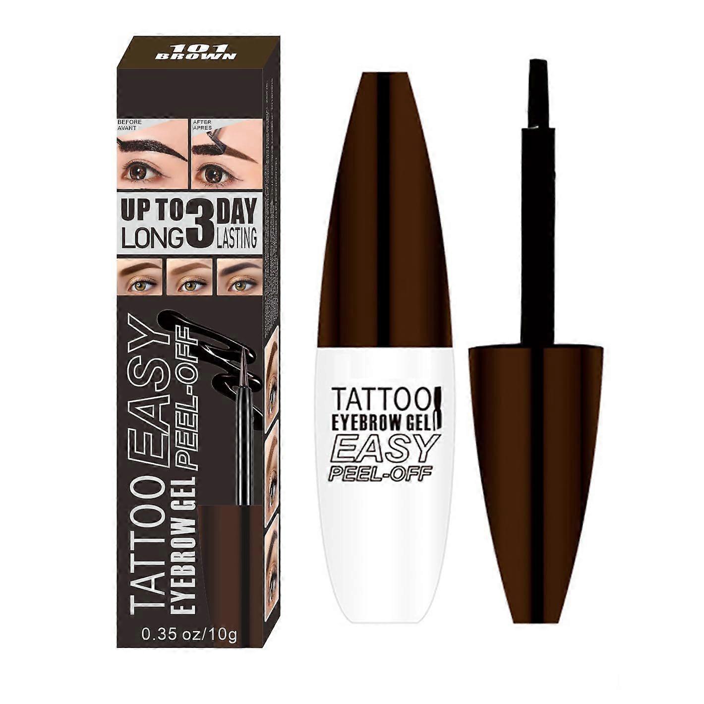 Tattoo Peel Off Eyebrow Gel Tint, Easy to Use at Home for Fuller & Defined Brows, Waterproof Days Natural Brow Color, Transfer Proof