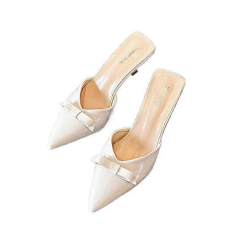 2025 Summer New European and American Export Large Size Pointed Toe Bowknot