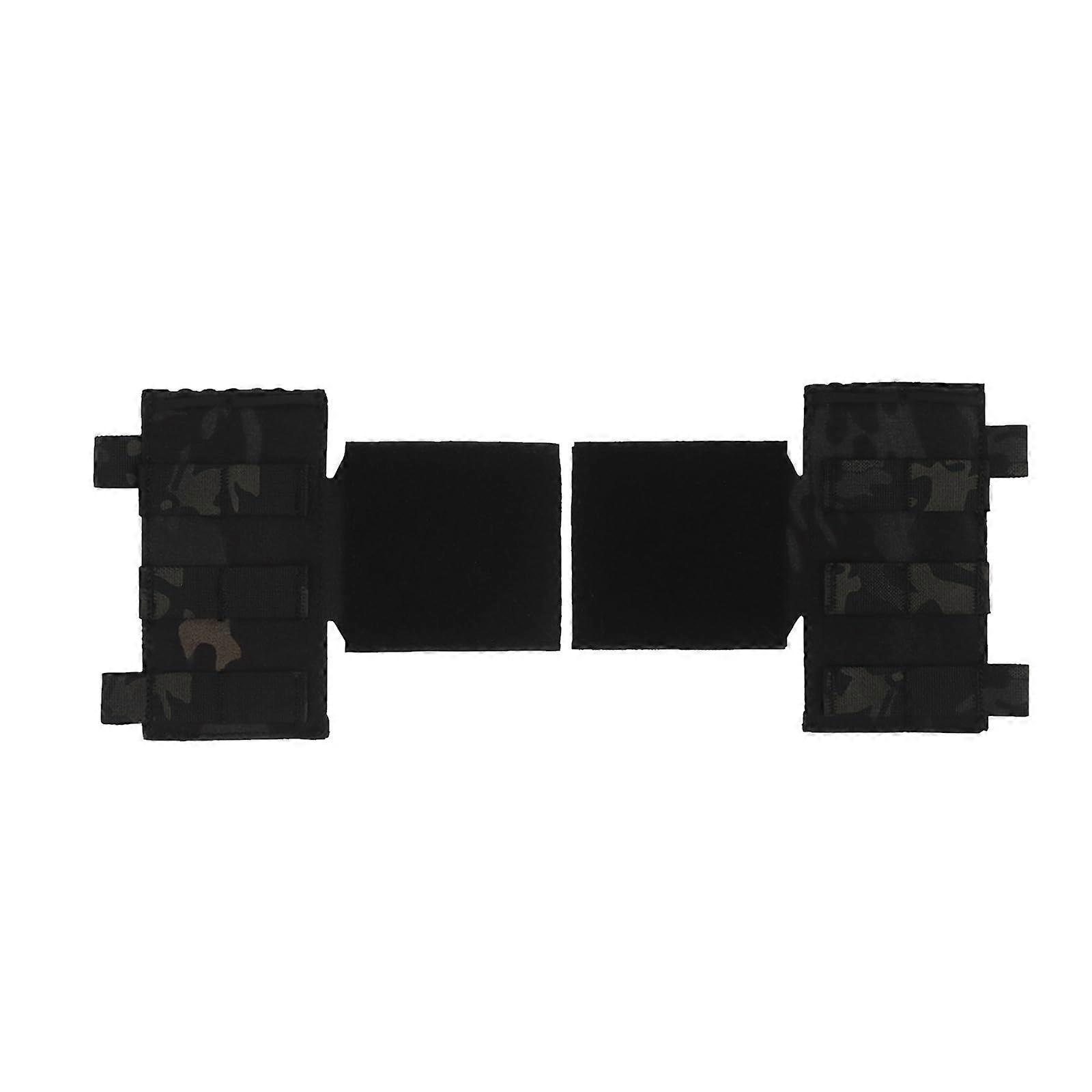 Tactical Chest Rig Side Saddle Pair Hoop and Loop Expander Wing MOLLE Side Plate Panel With G-Buckle Fixation Black CP