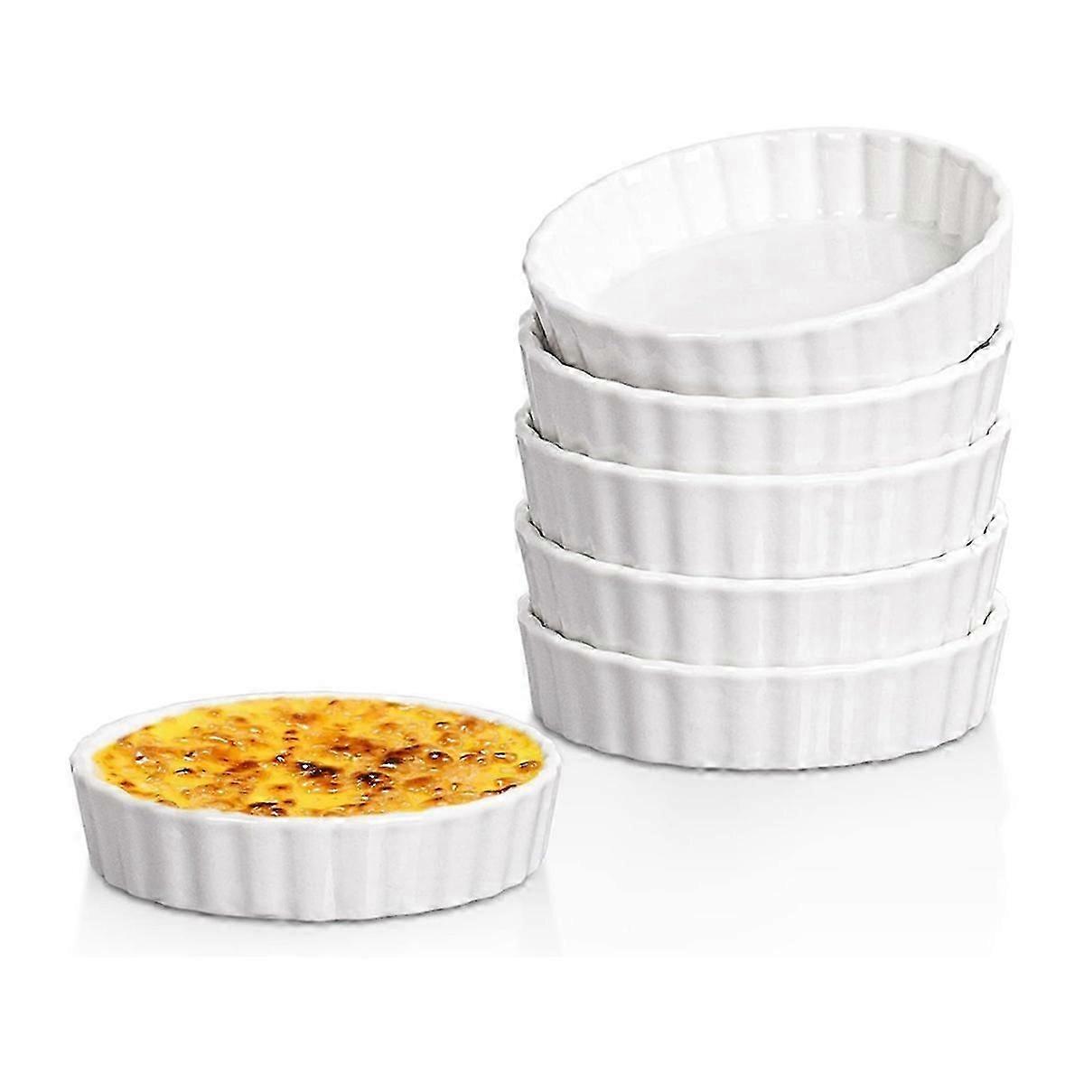 5 oz Creme Brulee Ramekins, στρογγυλά αυλακωτά πιάτα quiche τάρτα τηγάνι
