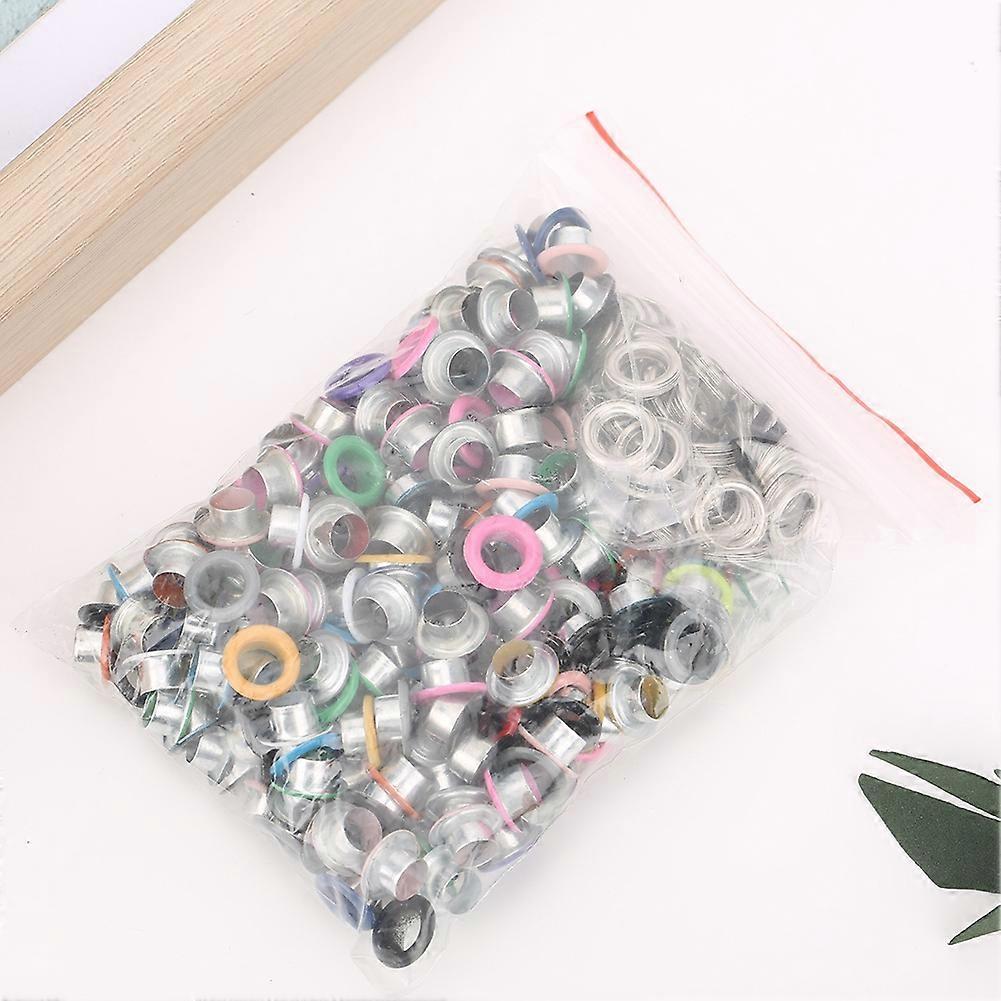 200 Sets Mixing Colored Metal Eyelets Grommets Leather Craft Scrapbooking Card Eyelets6MM