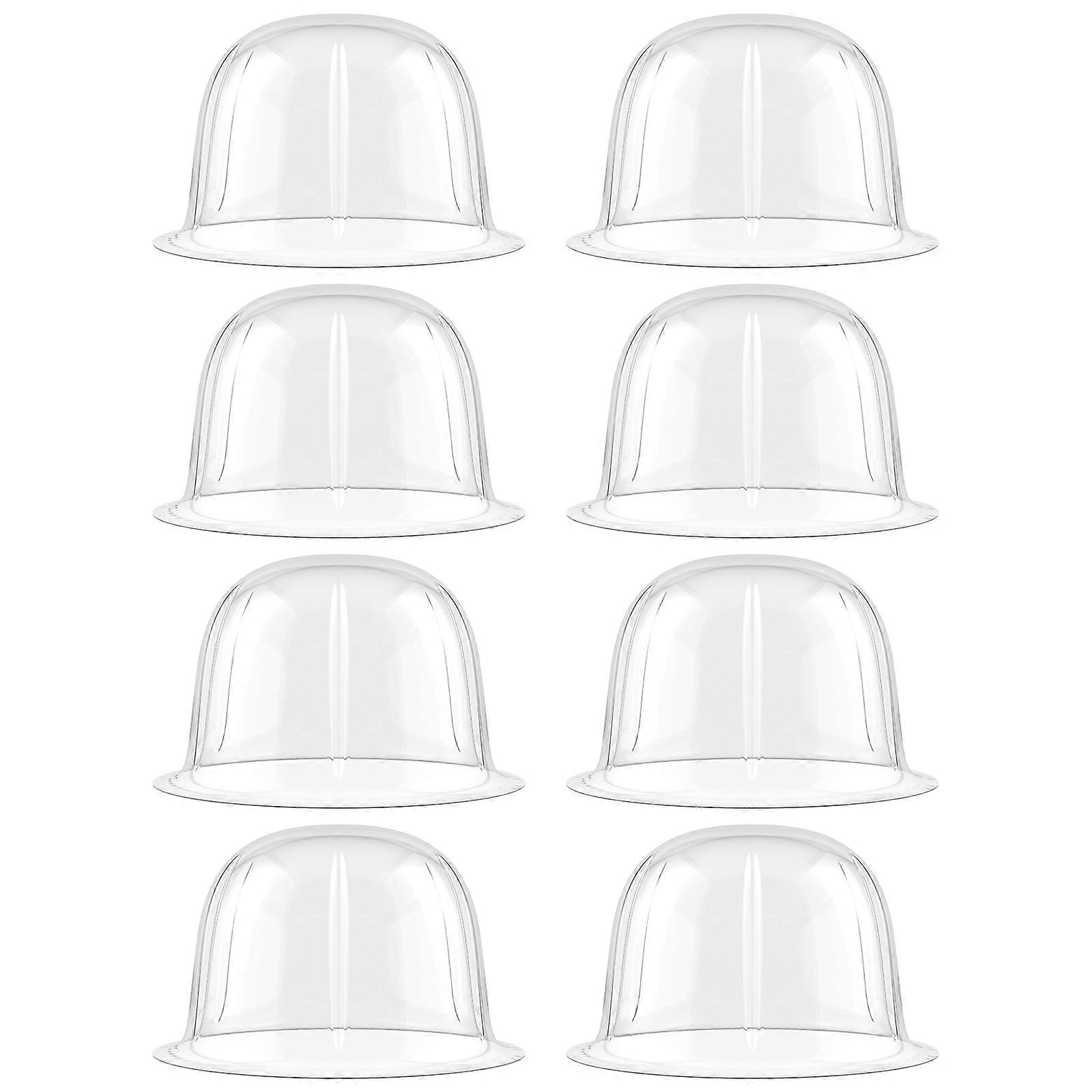 8pcs White PVC Dome Hat Holders Lightweight Display Stands for Caps Storage and Protection