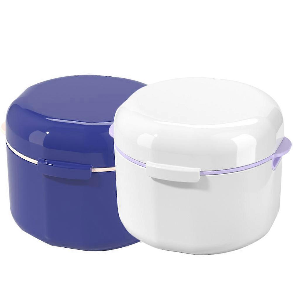 Portable Orthodontic Retainer Case with Breathing Design for Storage Assorted Color PP 2Pcs