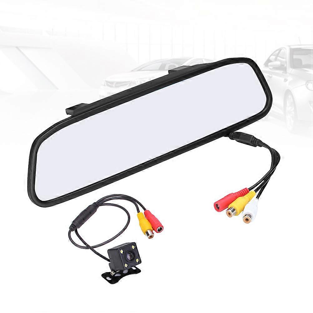 Cámara de respaldo del espejo del automóvil 480 Resolución 4.3 pulgadas Monitor LCD Gran Angular Visión Nocturna Para Estacionamiento de Camiones 1Set