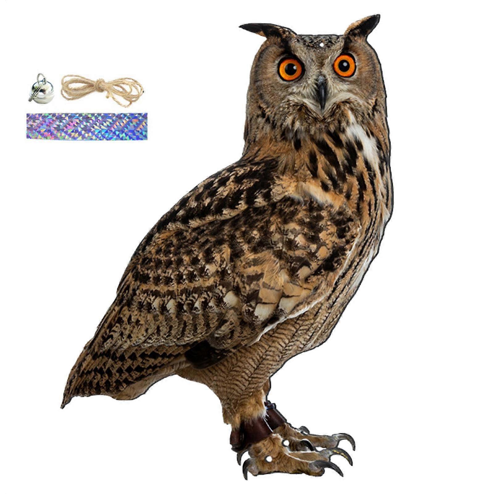 Owl Bird Deterrent Scarecrow Pendant Pigeon Scarer for Balcony Hanging Owl Wind Chime