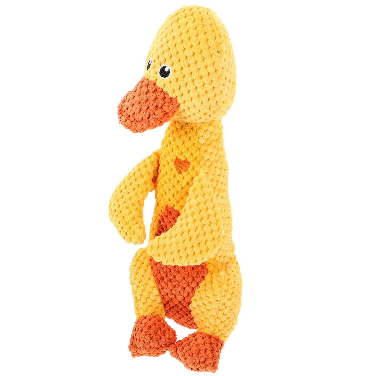 子犬のきしむおもちゃかわいい形の犬のきしむおもちゃぬいぐるみ動物の形をしたインタラクティブペットのおもちゃ黄色35.00X12.00X12.00CM歯のクリーニング1個