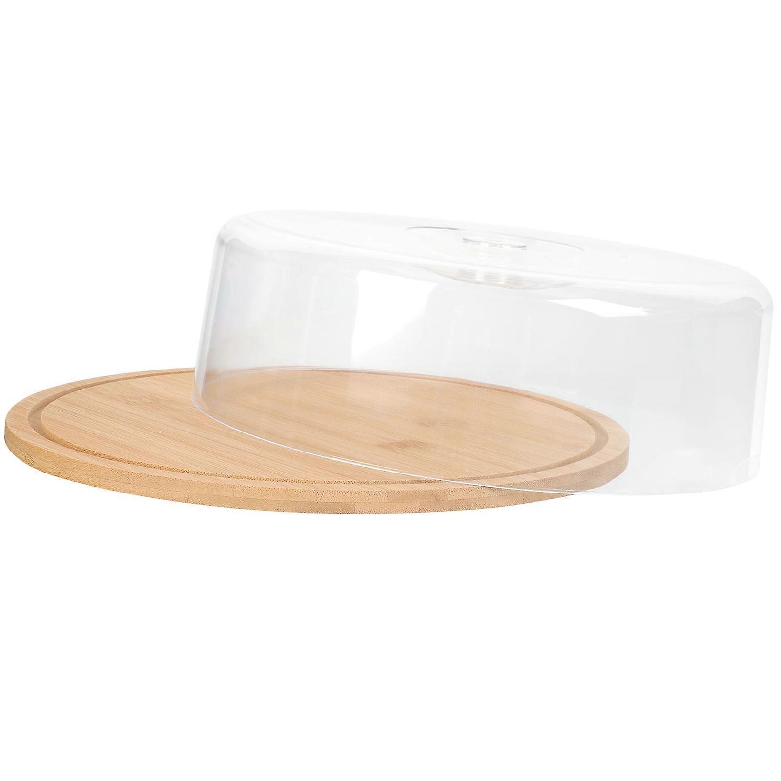 Butter Tray with Lid for Storage Khaki Color Premium Material 7.8 Inches Round Serving Dish