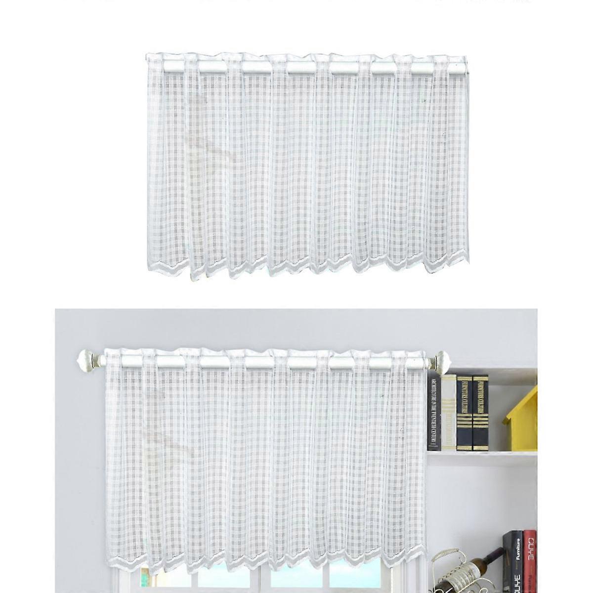 White Short Curtains for Home Decor Made of Polyester Elegant and for Kitchen Balcony 2