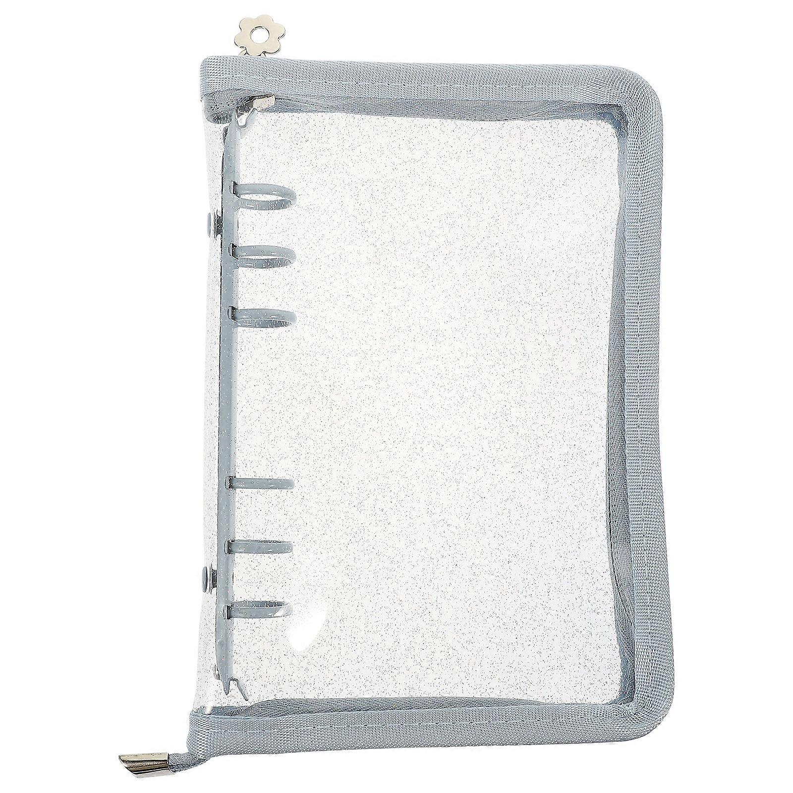 Aesthetic Zipper Transparent Ring Binder Cover for Travel Journals and Diary Organization – Compact Loose Leaf Notebook Shell for Friends