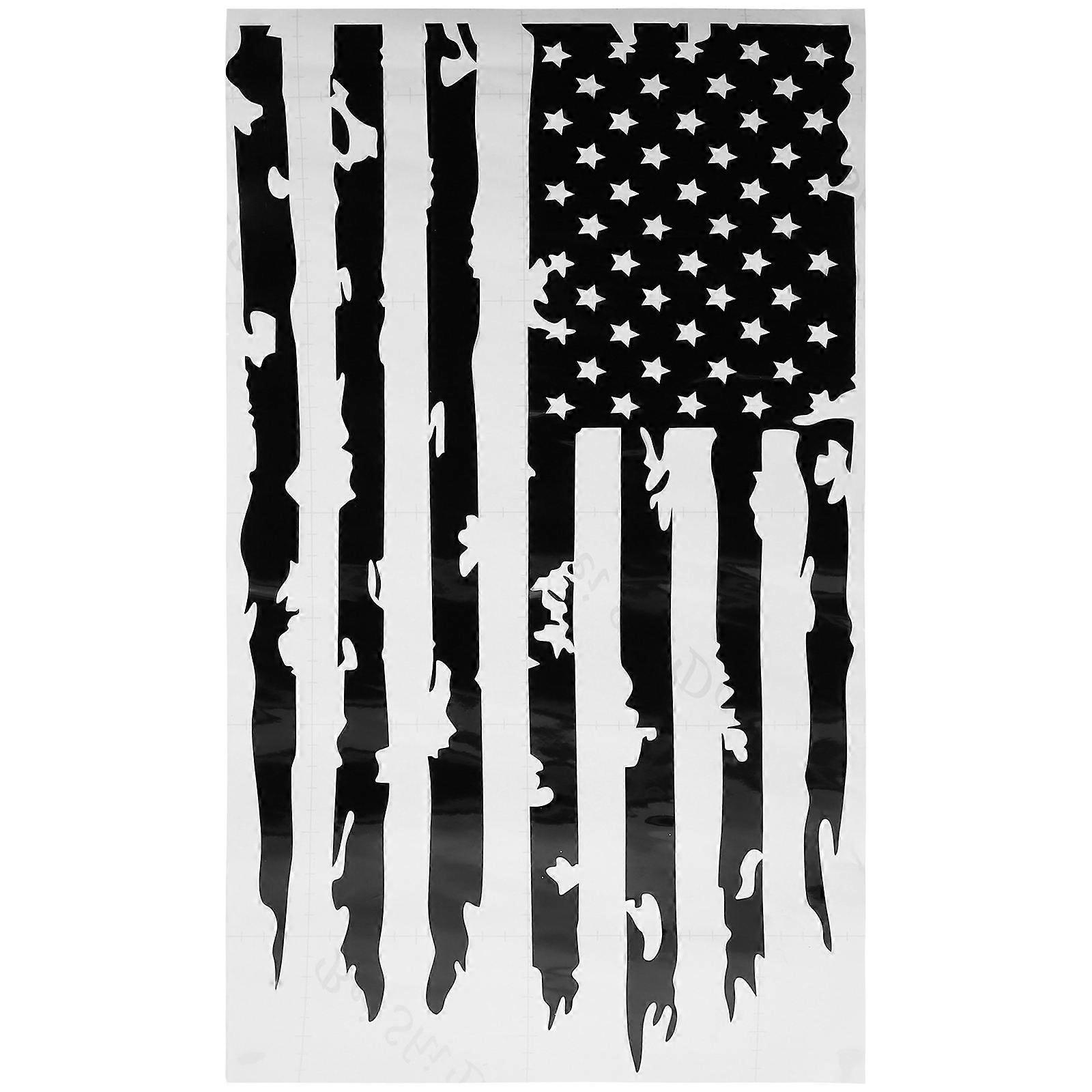 Flag Design Car Decal Vehicle Outdoor Use All Weather Conditions Black PVC 1Pcs