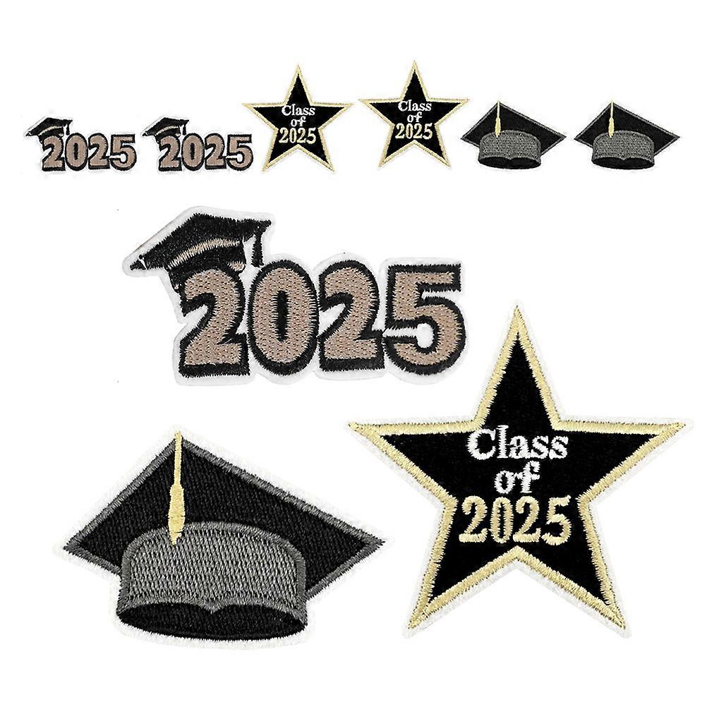 9pcs Graduation Embroidered Patches for Clothes, DIY Appliques for Backpacks, Hats & Jackets – Stylish & Versatile Design