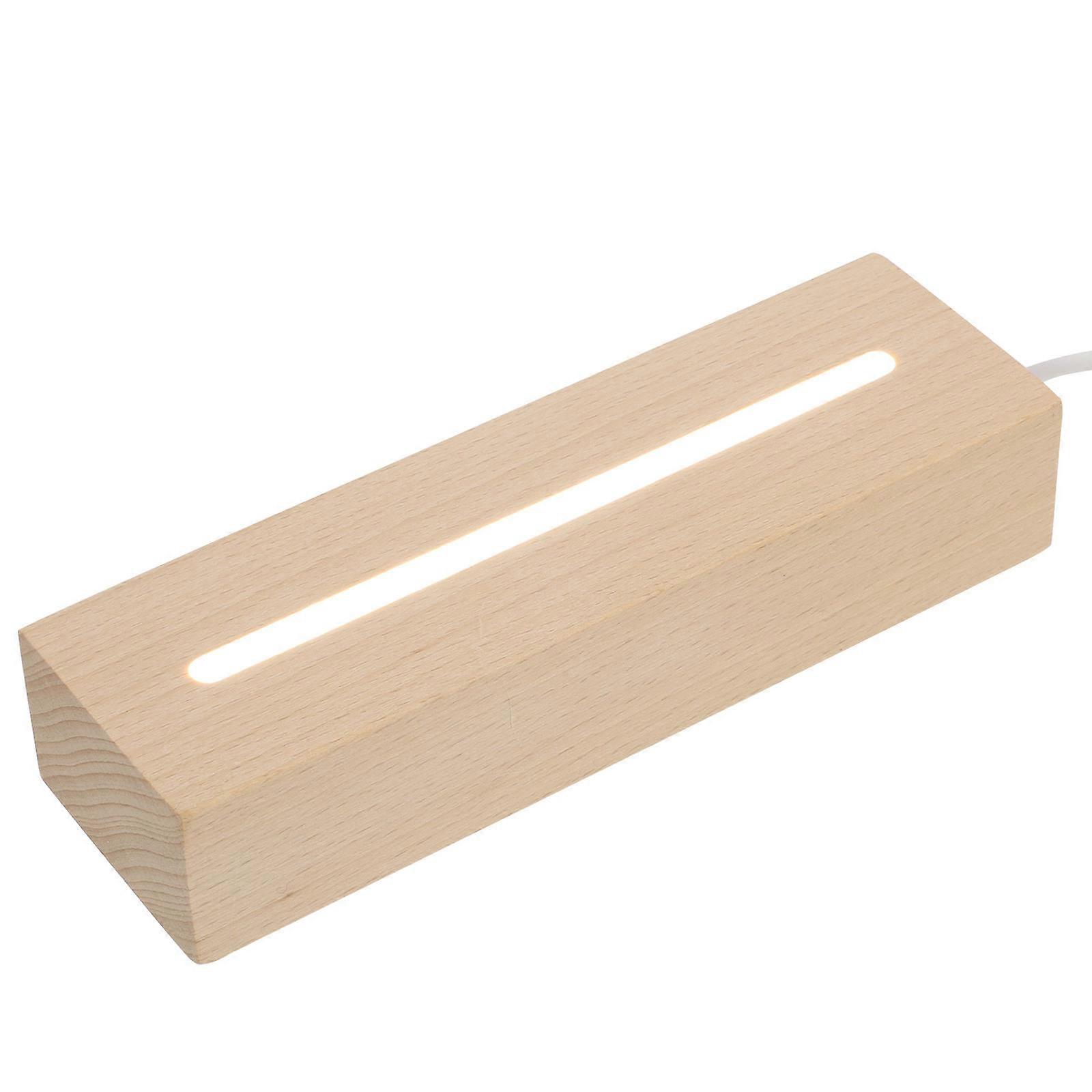 Wooden Lamp Base for Home Use Simple Structure Craftsmanship Light Yellow 6.5 Inches