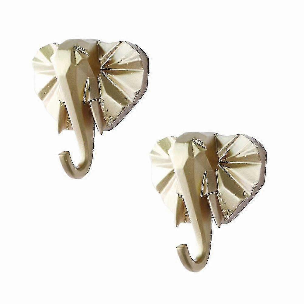 Punch-free Elephant Key Coat Hooks 2 Pcs