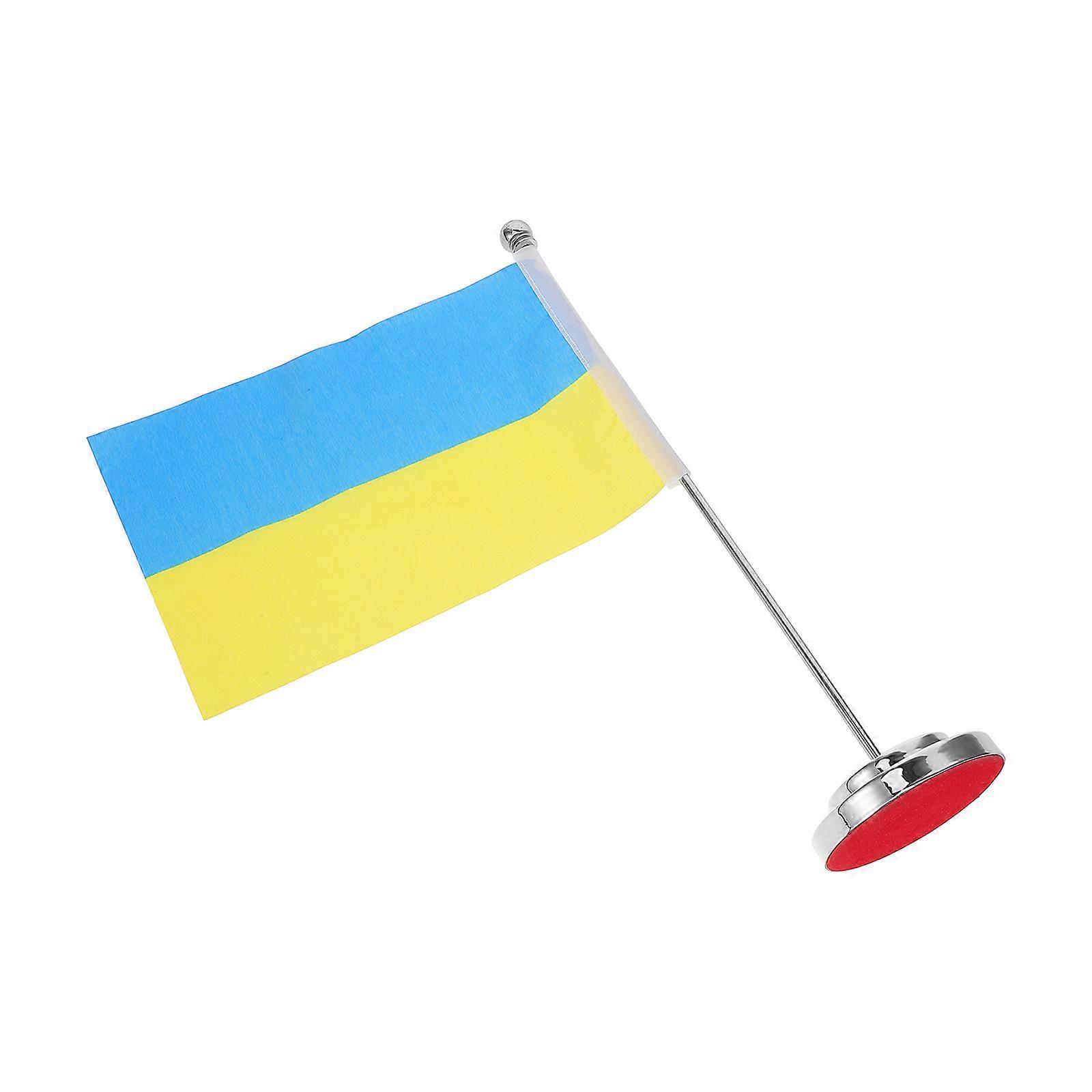 Ukrainian Desk Flag with Stand   Compact Tabletop Flag Ornament, Vibrant Design for Workspaces and Events