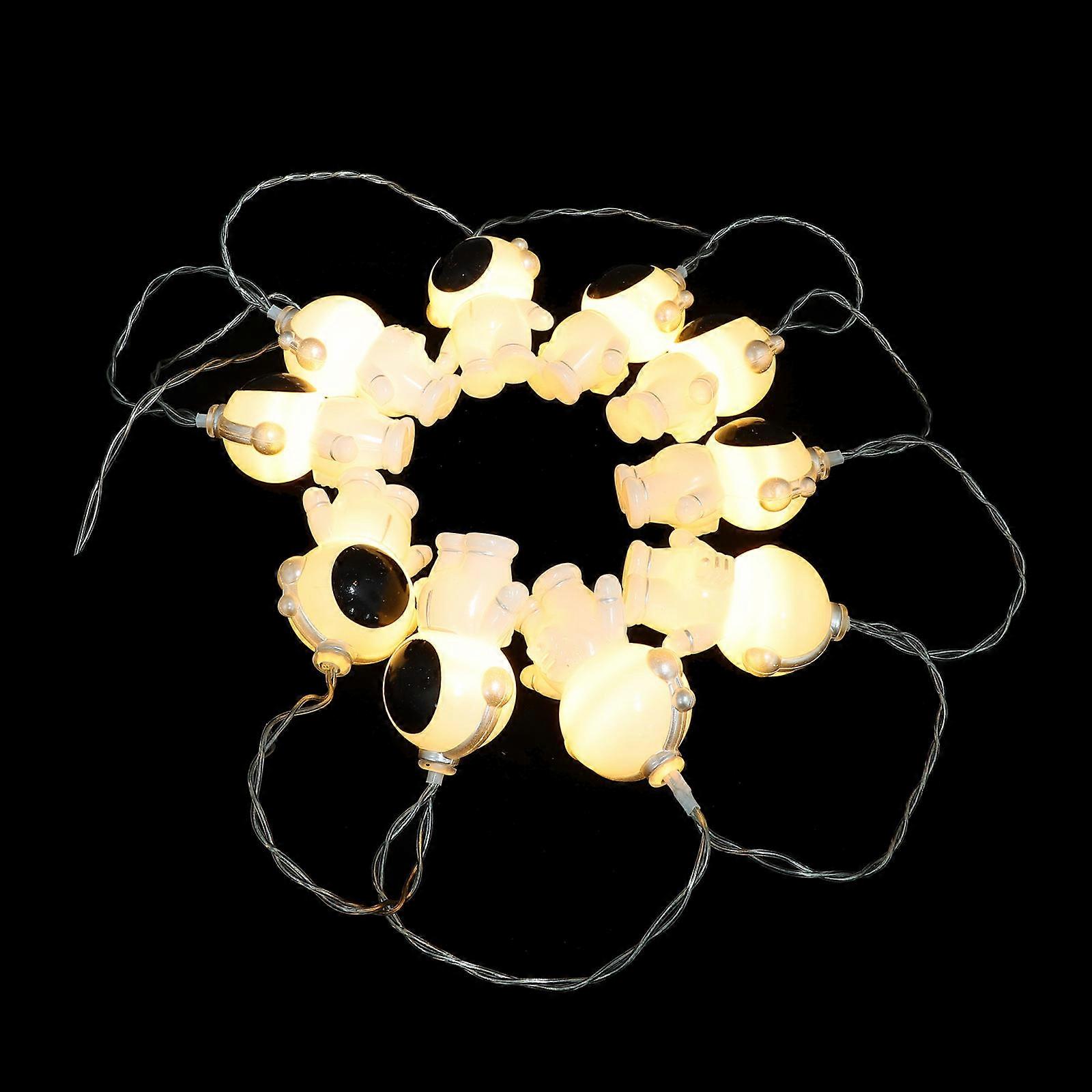 LED Light String Astronaut Decoration in White Plastic for Home Patio Garden Size 3.28