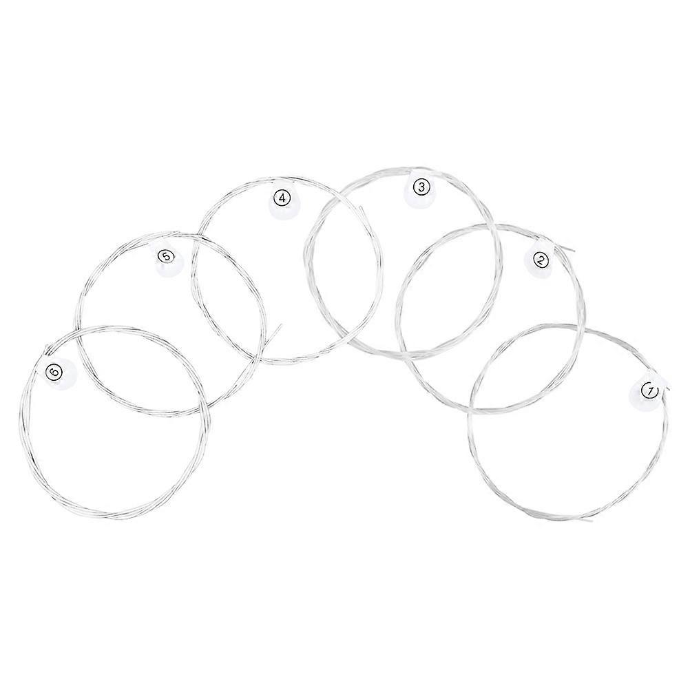 Replacement Guitar String Silver Plated Copper Folk Guitar Strings Bright Tone Music Practice 6Set