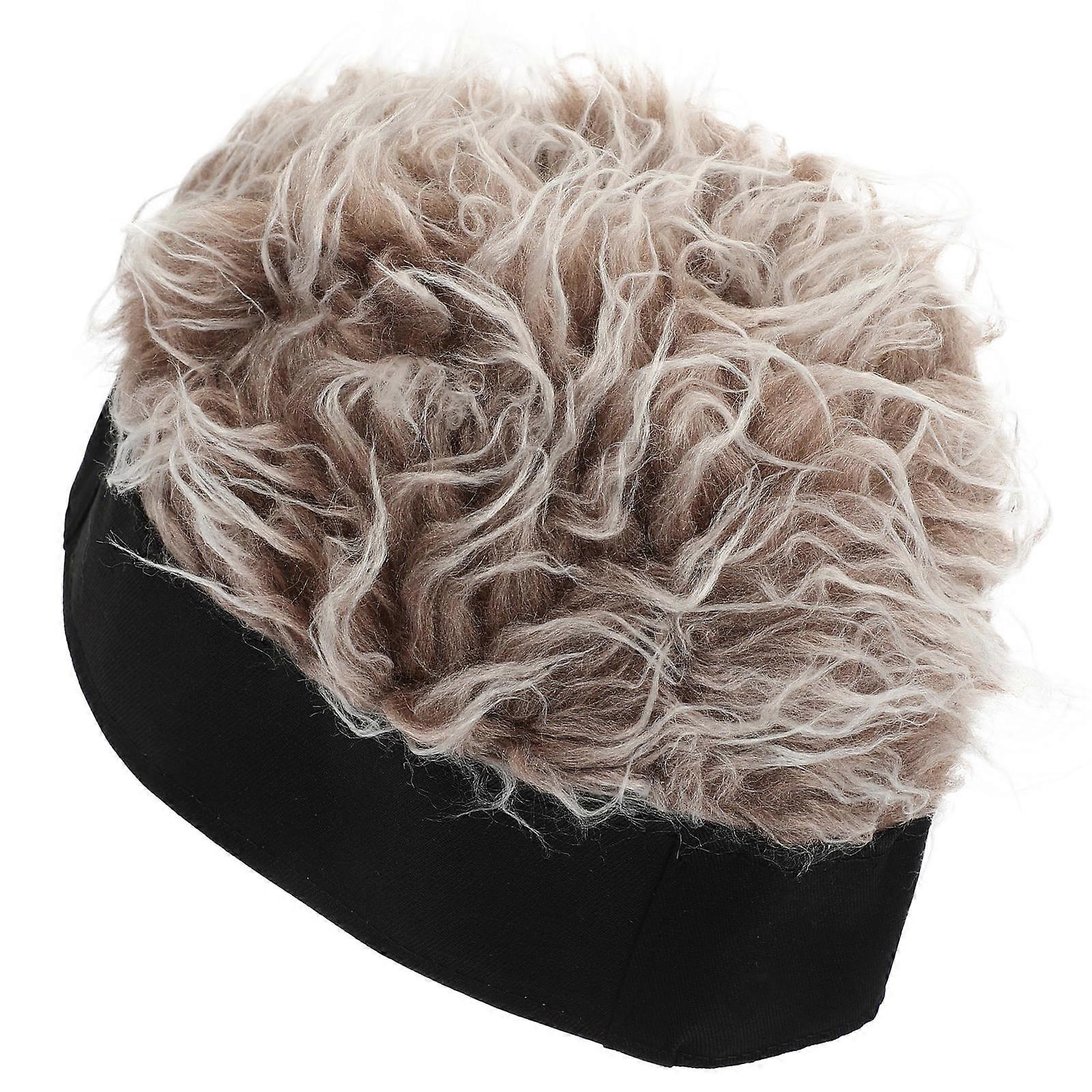 Fashionable Men's Wig Hat in Coffee Color Perfect for Casual Wear and Theme Parties Adjustable Size