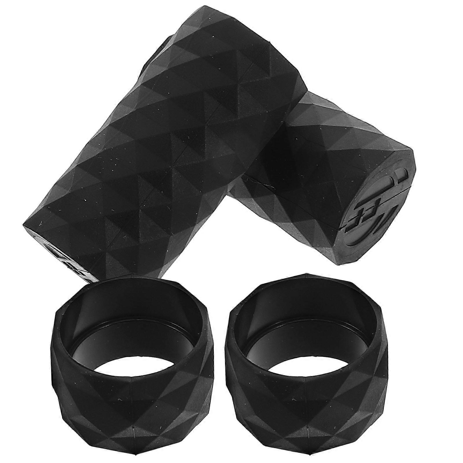 Black Bike Handlebar Grip Loops with Non-Slip Silicone Design for Comfortable Ride 4pcs