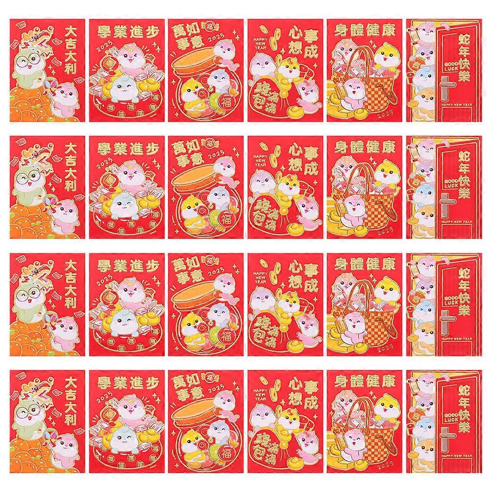 60pcs Red Envelopes for Chinese New Year, Snake Year Themed Hongbao Pack for Weddings, Birthdays & Celebrations with Fortune Symbols