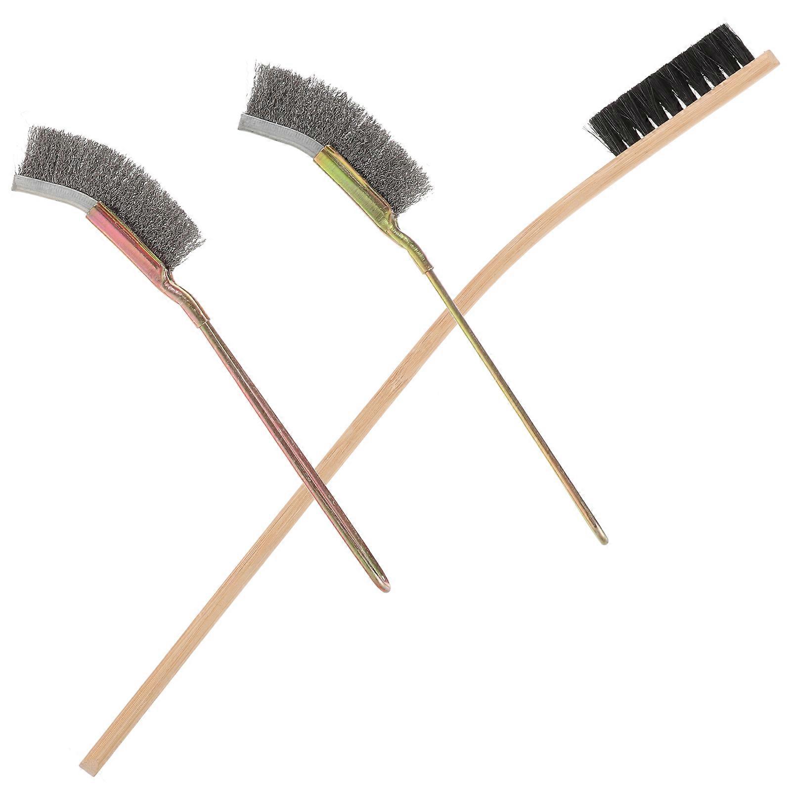 3pcs Long Handle Birdcage Cleaning Brushes Reusable Bird Hut Tools for Maintenance