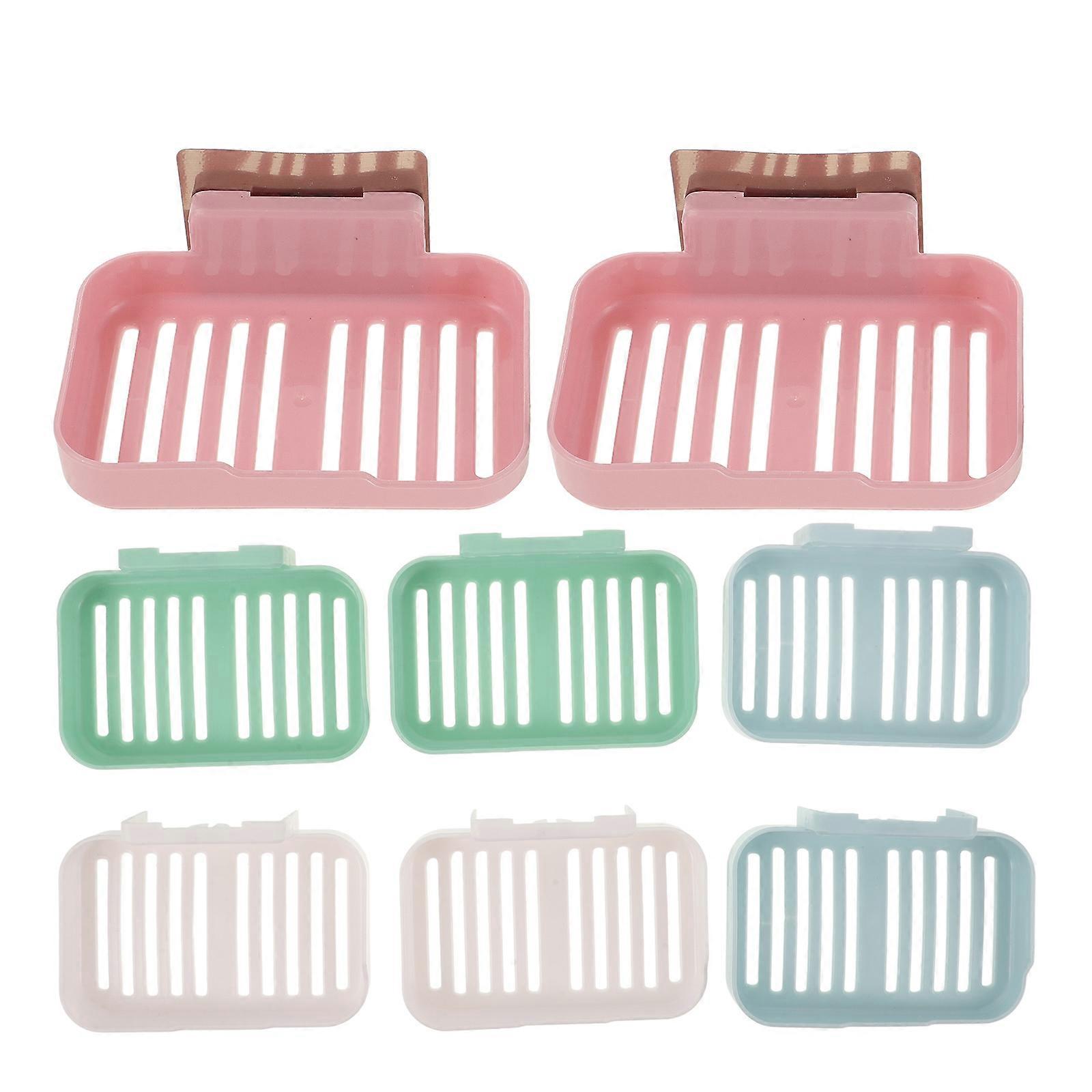 Blue Punch Free Soap Shelf with Drainage for Home Bathroom Storage Use 8pcs Set