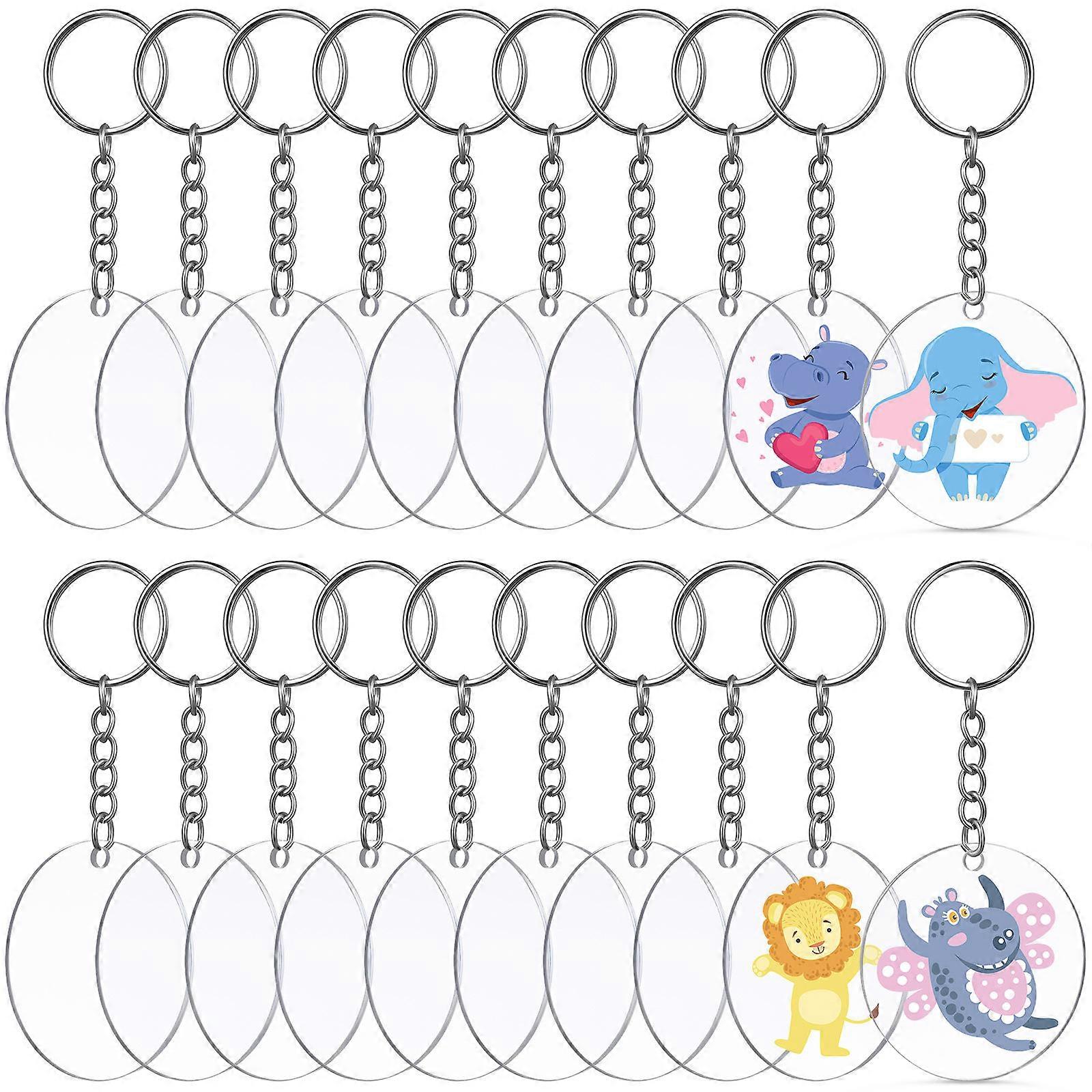 Transparent Acrylic Circle Discs Set for DIY Keychains Perfect for Decor and Gifts 48 Pieces