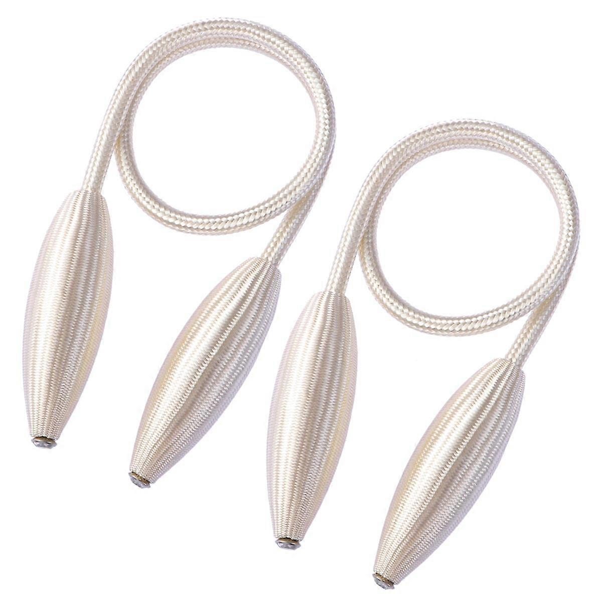2pcs Decorative Curtain Tiebacks Drapery Holdbacks Rope Holders (Beige)