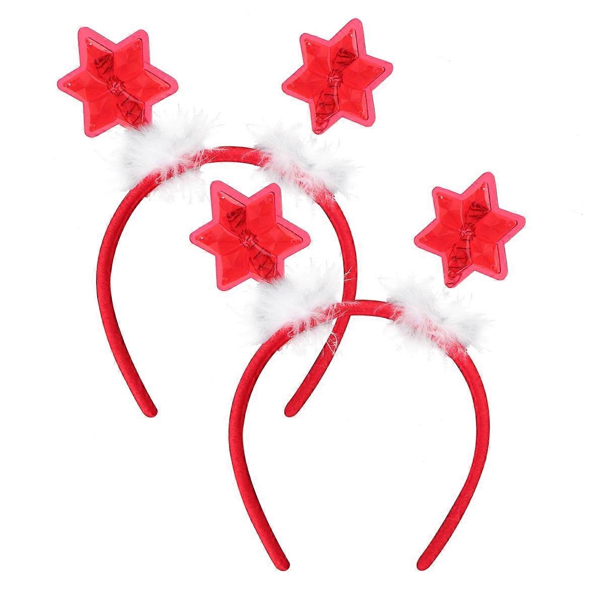 Snowflake Headbands Antler Headband Party Accessory Red 2Pcs