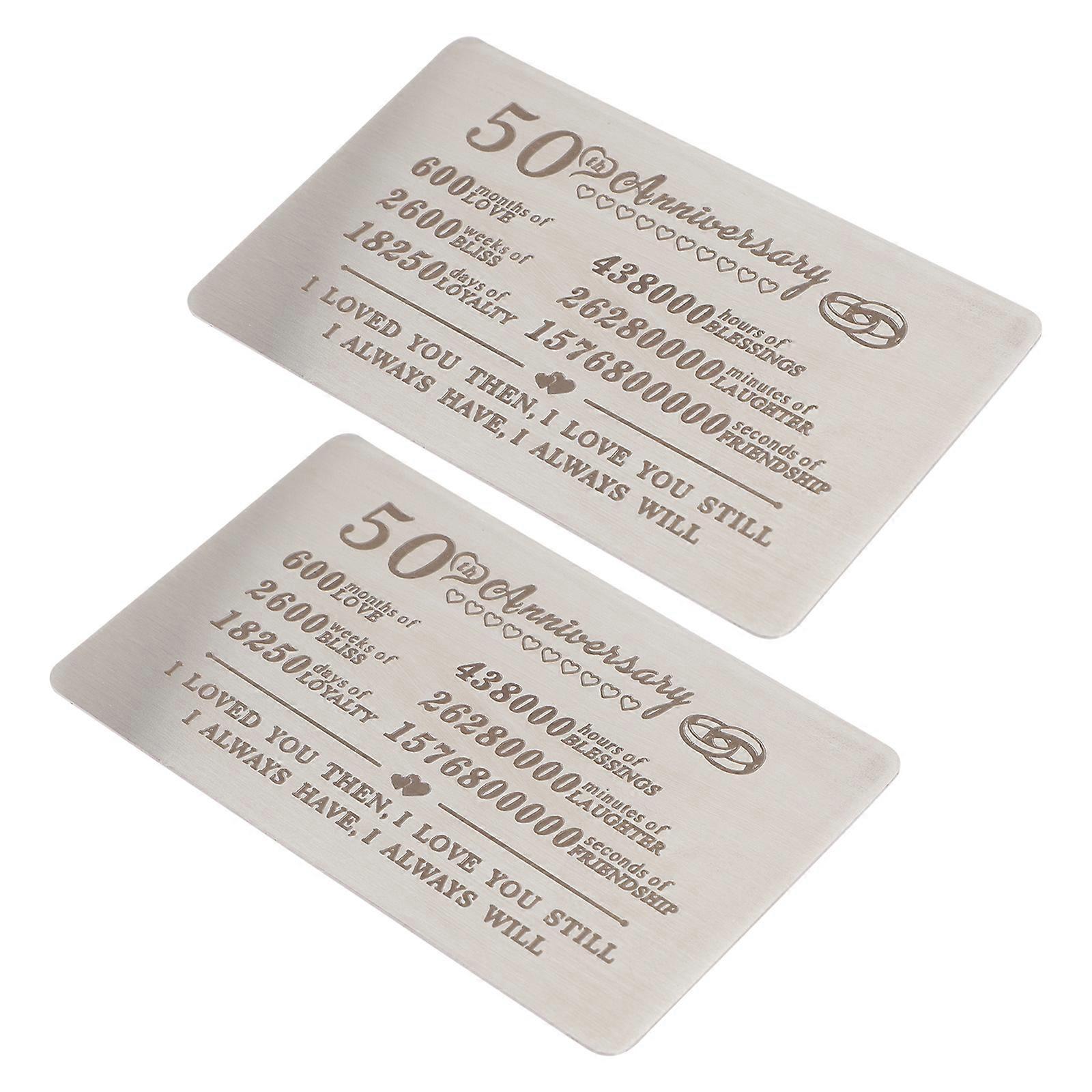 Stainless Steel Wallet Insert Cards for Anniversary Gifts Silver Color Compact Size