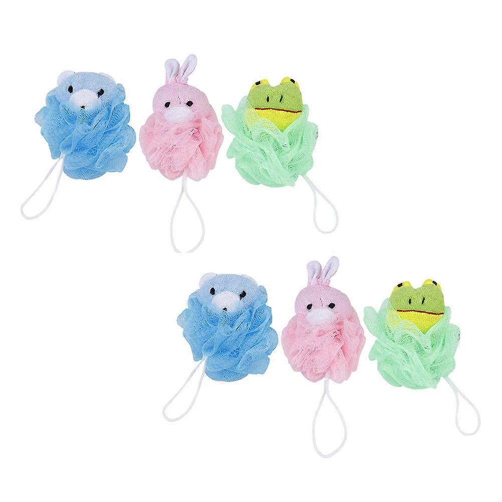 Adorable Animal Shower Balls for Bath Made of Durable PE Assorted Color 6Pcs