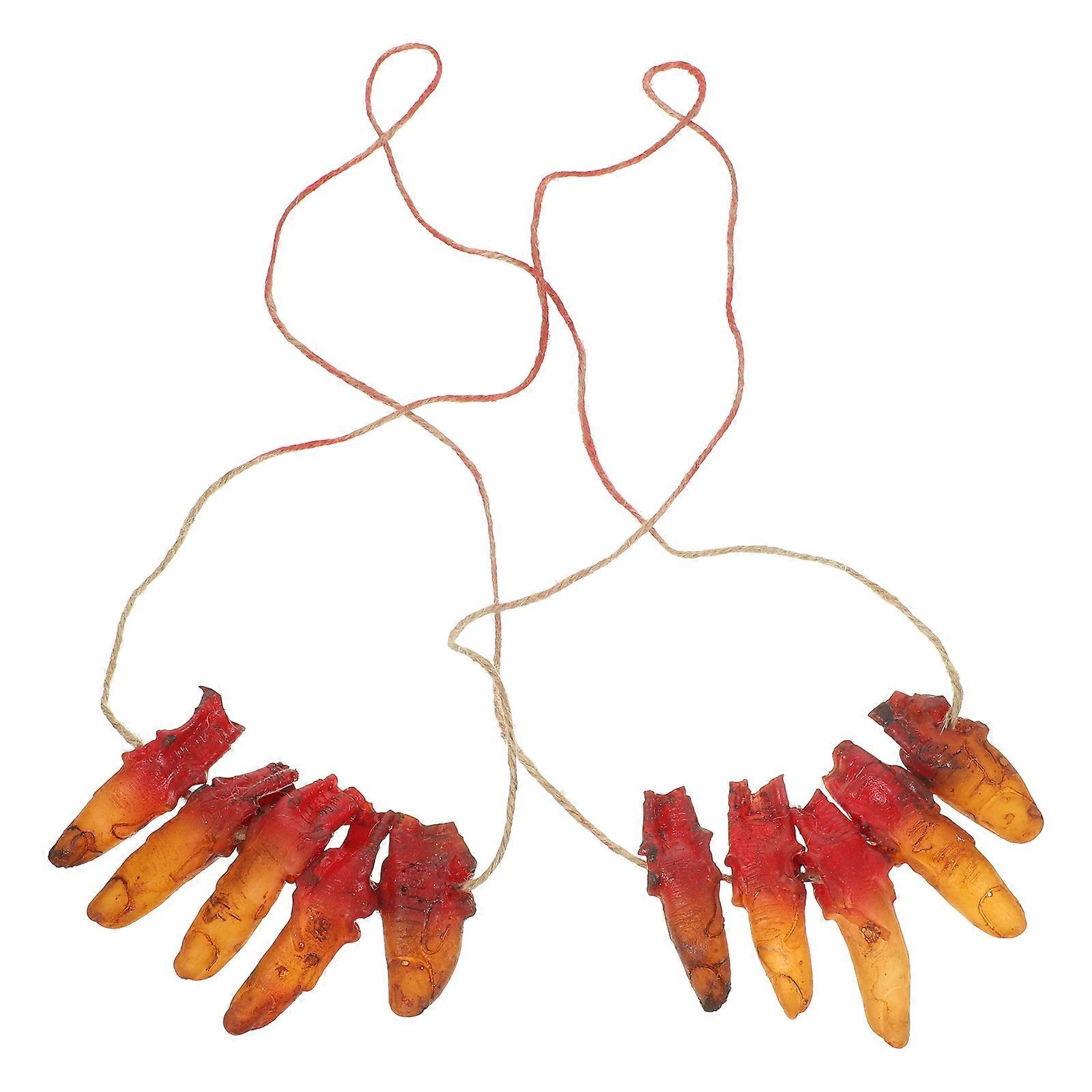 Spooky Halloween Finger Necklace Unisex Lightweight Reusable Accessory for Party Pranks, Props & Decorations