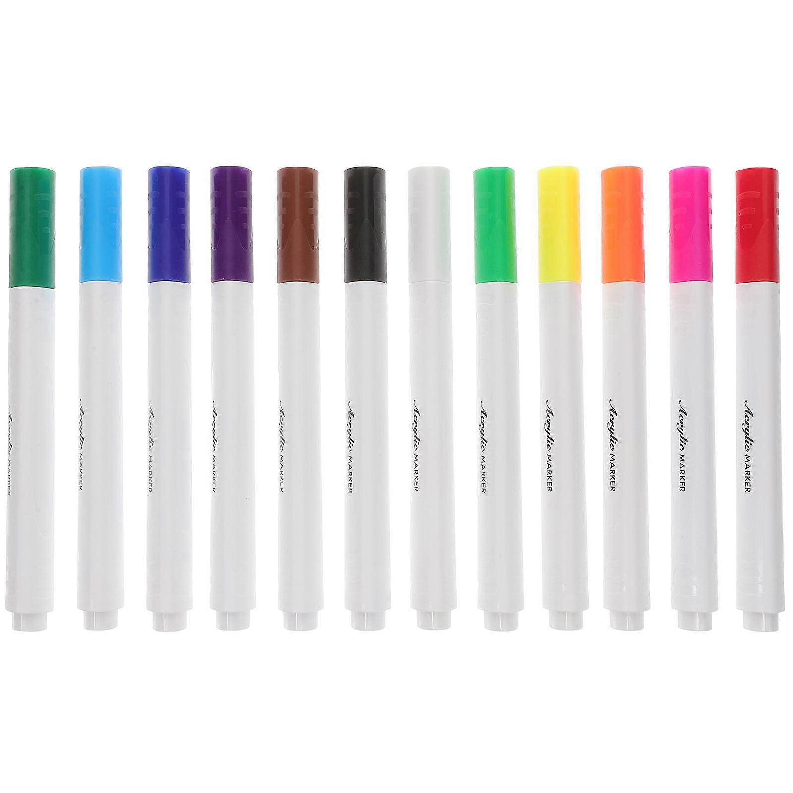12pcs Acrylic Paint Marker Pens for DIY Crafts – Ergonomic Design for Comfort and Precision