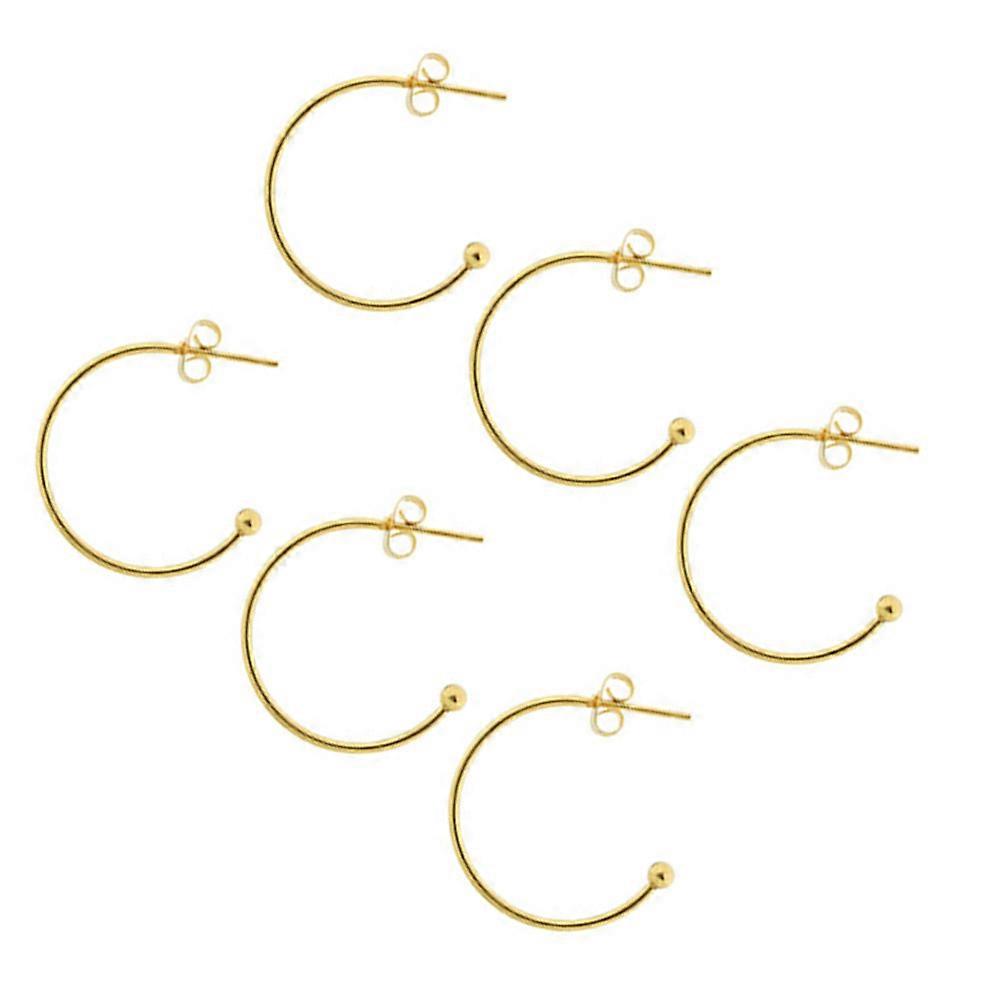 Handmade Jewelry Findings 6Pcs C Shaped Ear Hooks Golden Color Suitable For Womens Jewelry Projects Outer Diameter 25MM Lightweight Material