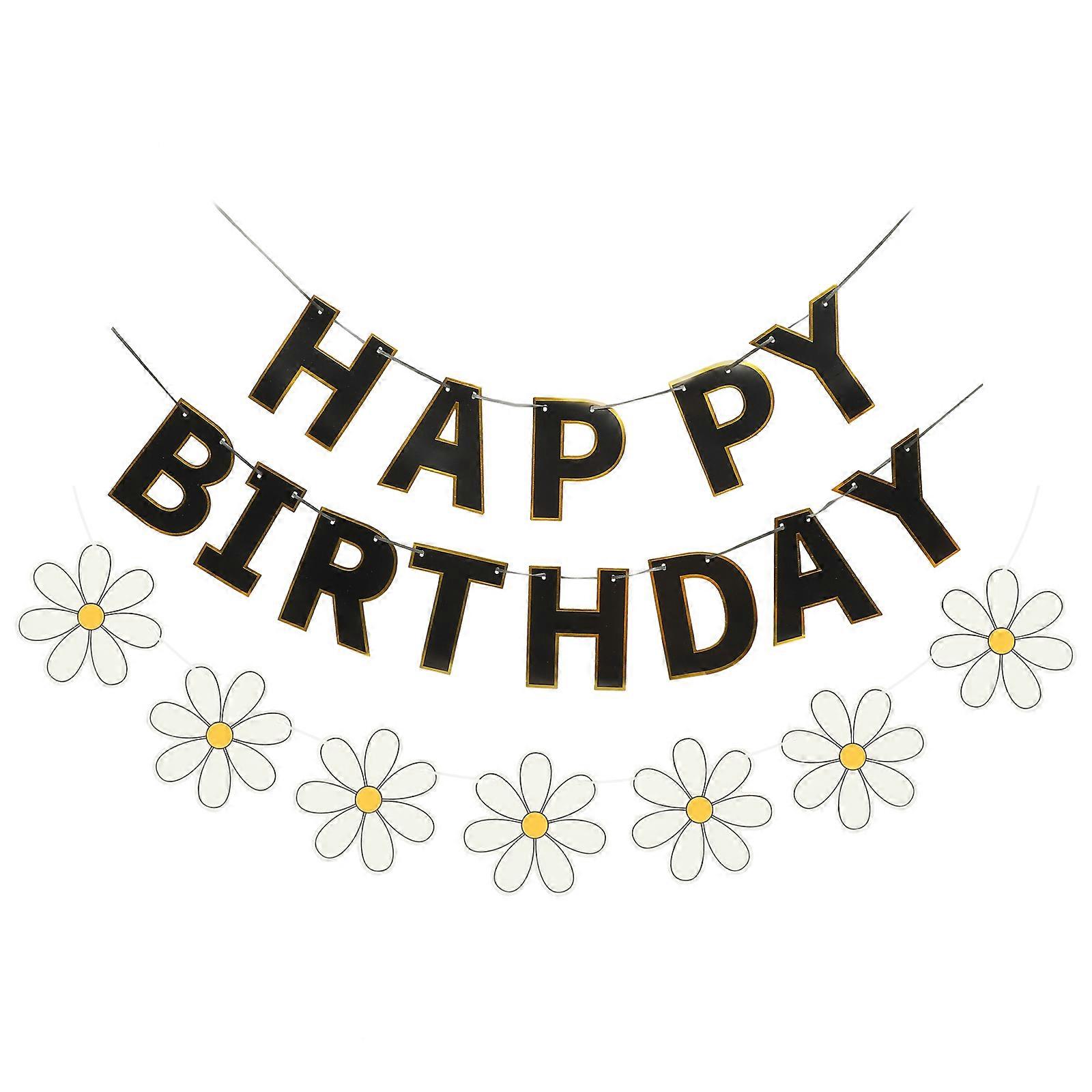 お祝いのための花のバナー誕生日パーティーの装飾14.5X14.5CMの細かい技量2セット