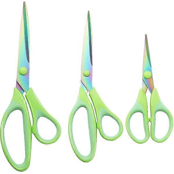 3 Stück Schere, multifunktionale Schere Set Schreibwarenschere mit scharfen Titanklingen (grün)