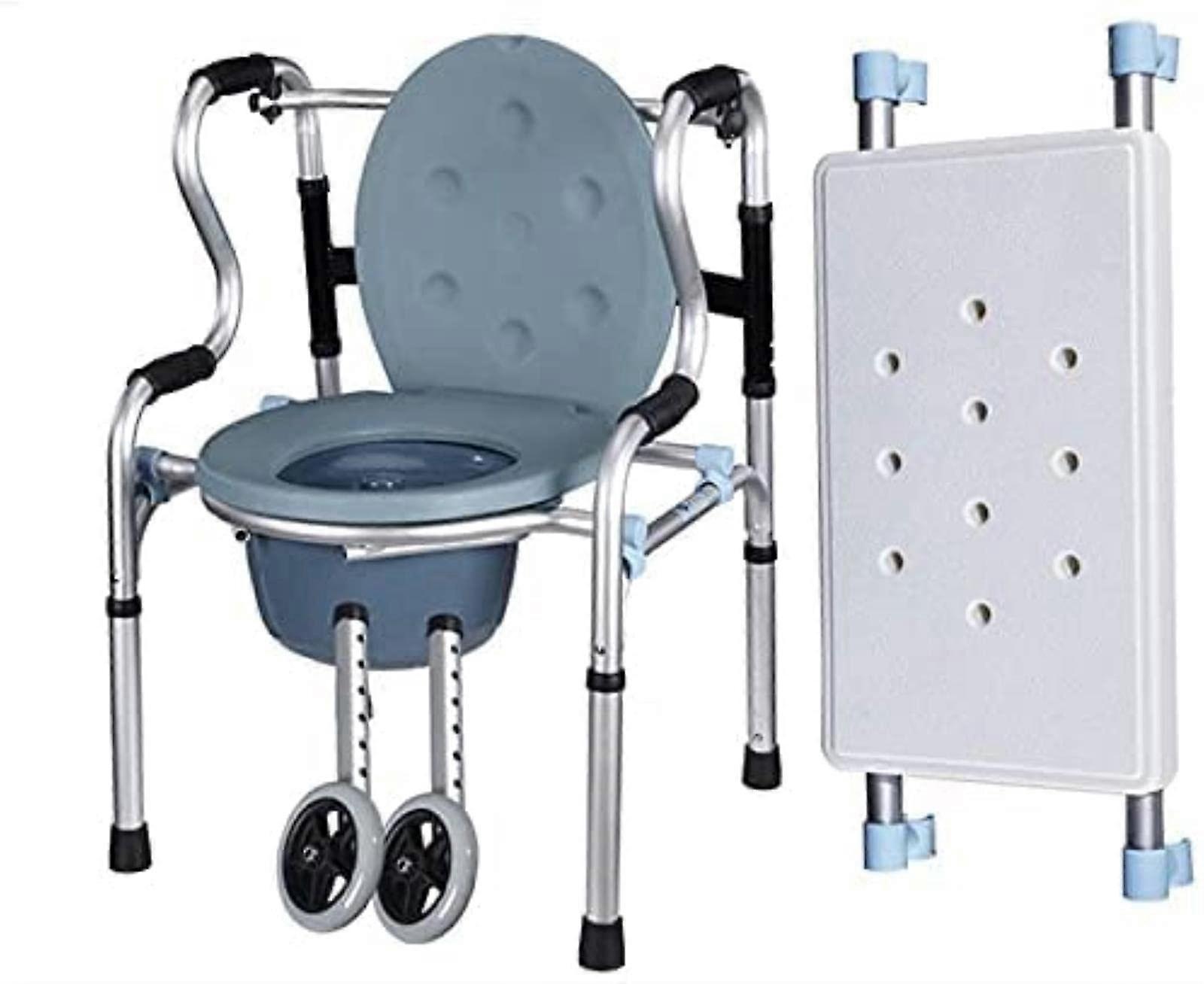Walker For Seniors And Adults Multi Function Rollator And Standing Aid With Space Saving Toilet Chair