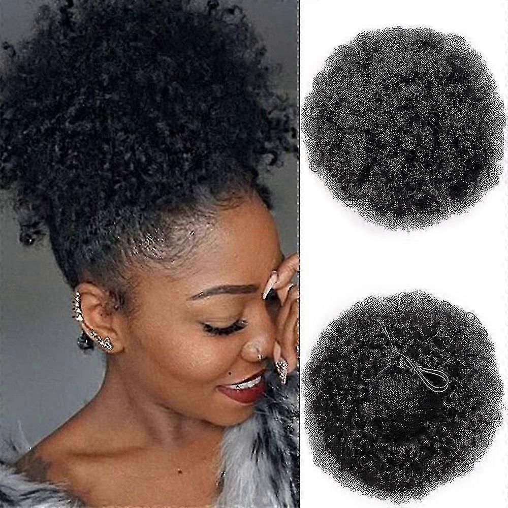 Synthetic Afro Puff Drawstring Ponytail - Curly Bun Extension for Updos