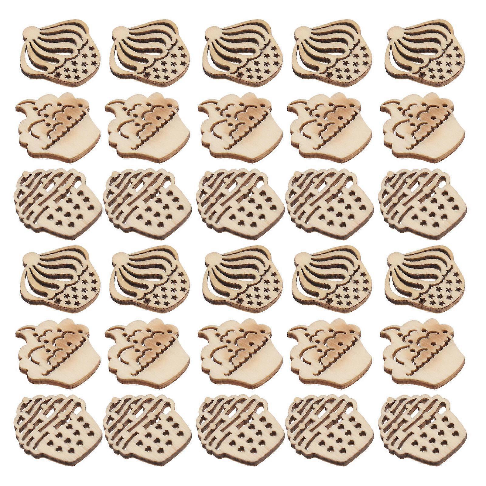 Cupcake Decorations, Durable Wooden Slices for Creative Crafting Projects