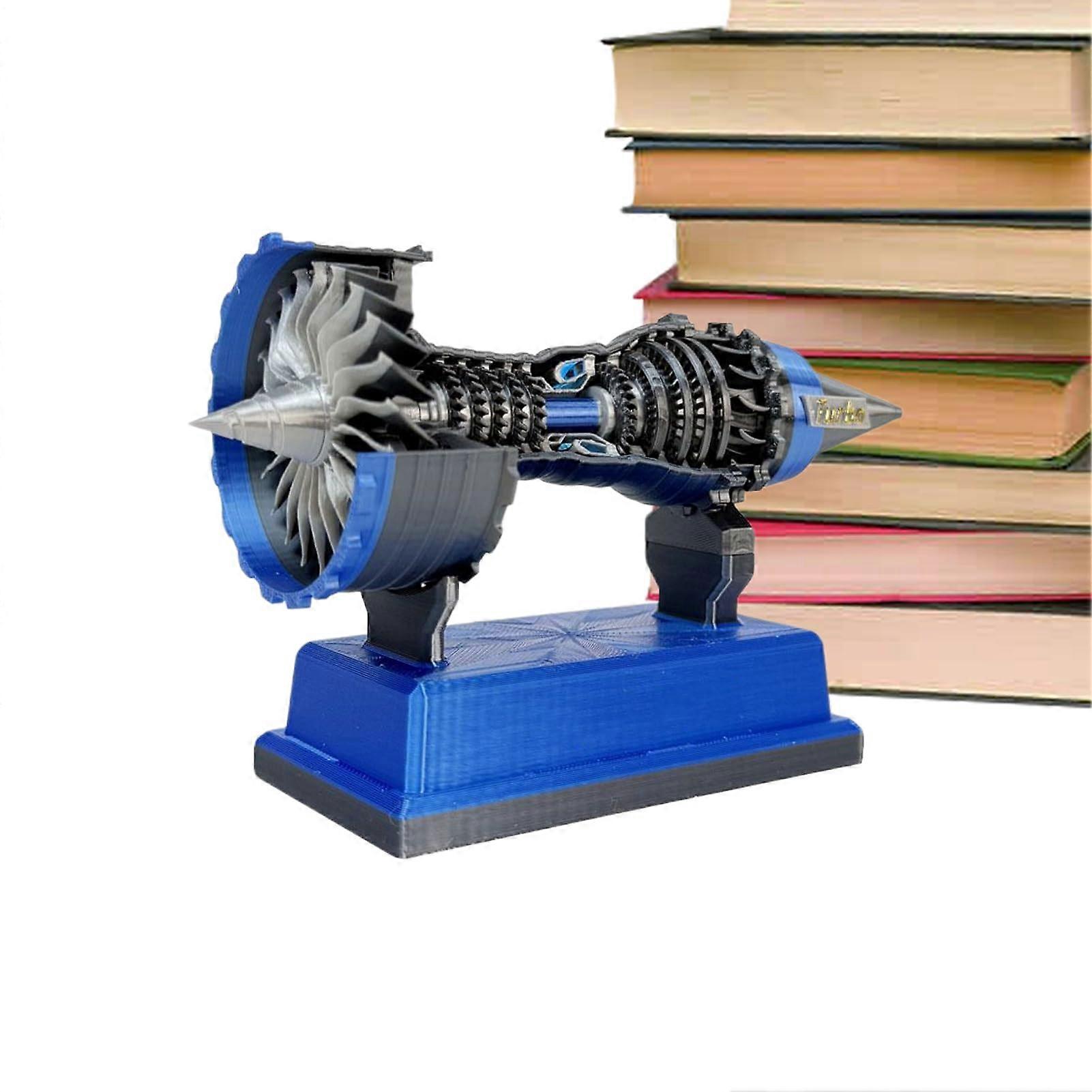 Turbine Engine Model, Rotating Aircraft Engine Model Realistic Mechanical Construction Toy Decorative Object for Study, Dormitory Living Room