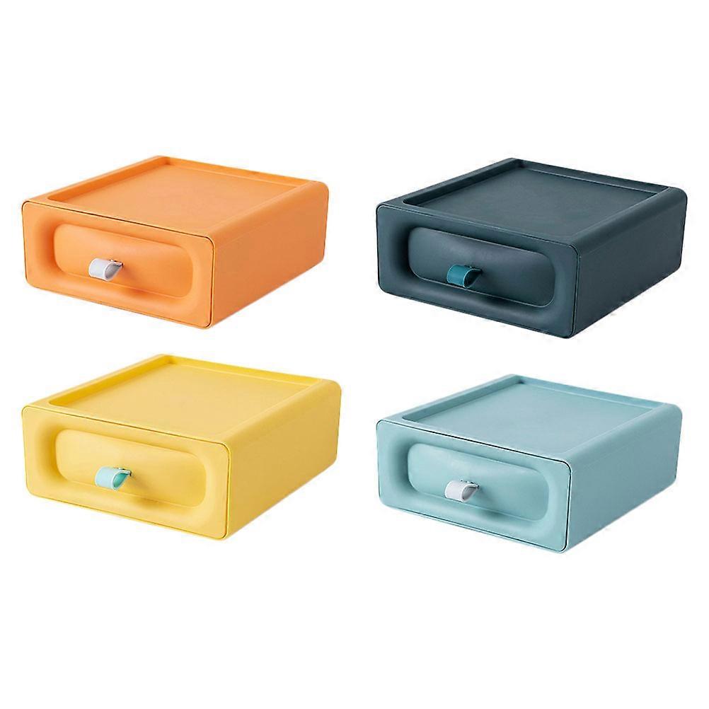Assorted Color Plastic Drawer Storage Box for Home Organization Easy Clean Large Capacity 4 Pieces