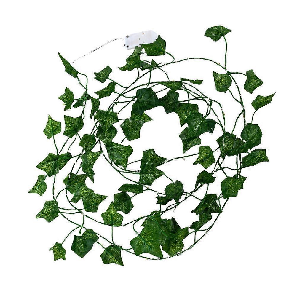 Artificial Green Vine String Light with Plastic Leaves for Decoration Holiday