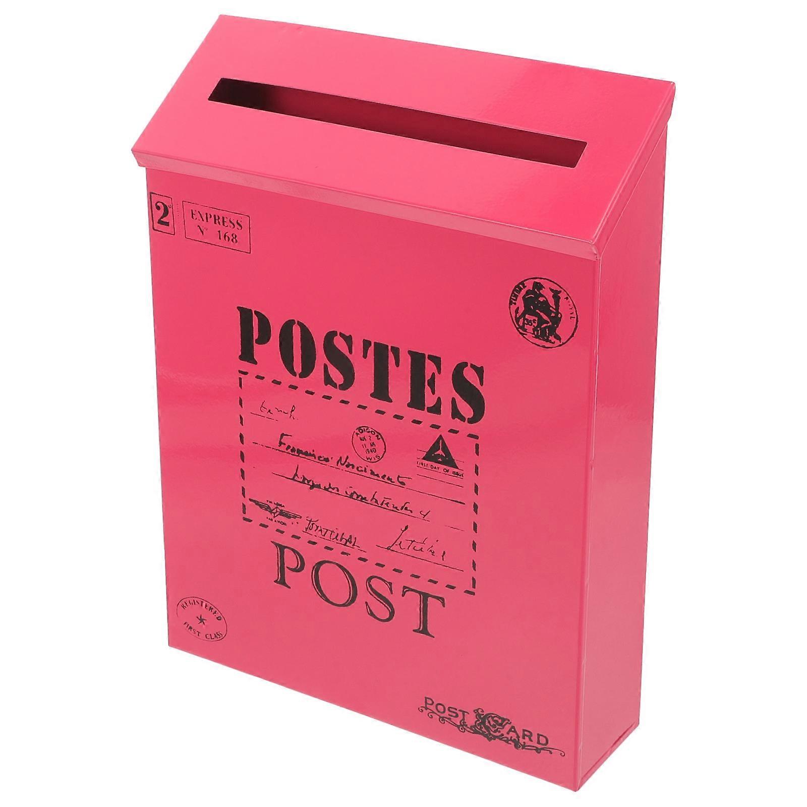 Rosy Iron Mailbox for Decor Durable Wall Mounted Suitable for Home Office 12.5x6x8 Inches