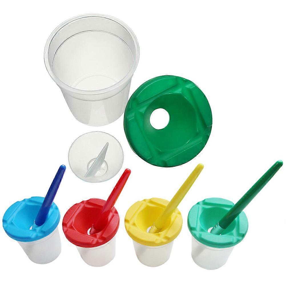Art Supplies Set with 10 Paint Cups for Painting Assorted Color Useful Brush Holder 8x8 5cm