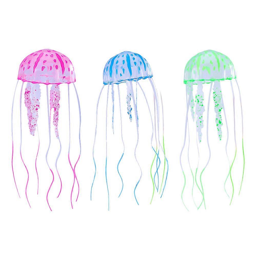 Simulation Jellyfish Fish Tank Decorations Perfect For Aquarium Use Available In Assorted Color 3Pcs