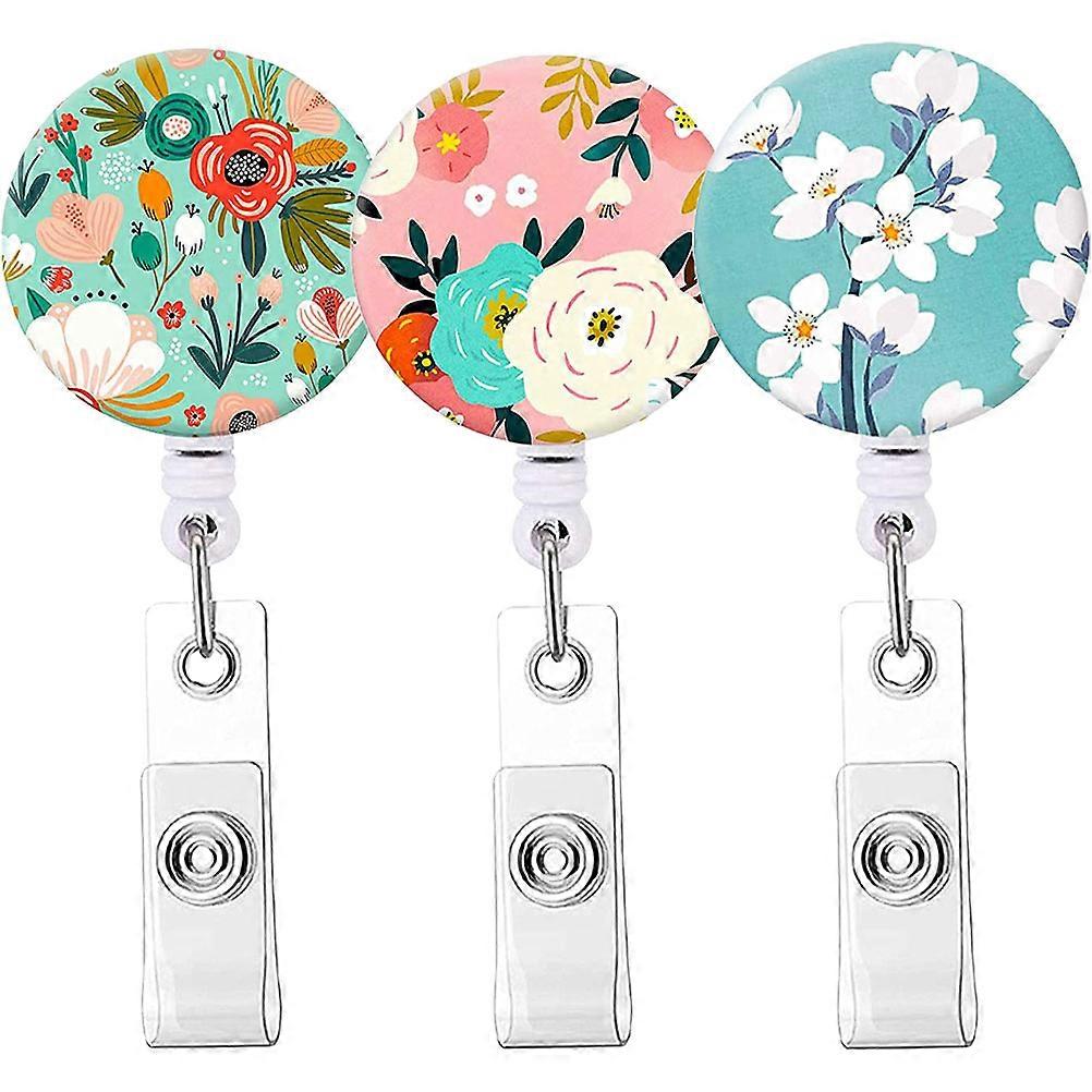 Retractable Badge Holder 3Pcs Portable Clips For Work Badge Men And Women Lightweight Design
