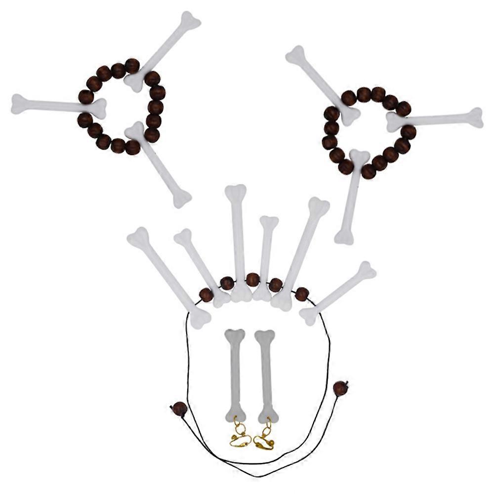 Halloween Costume 3Pcs Bone Necklace Set For Adults Featuring Unique Bone Style Ideal For Cosplay Events And Halloween Celebrations