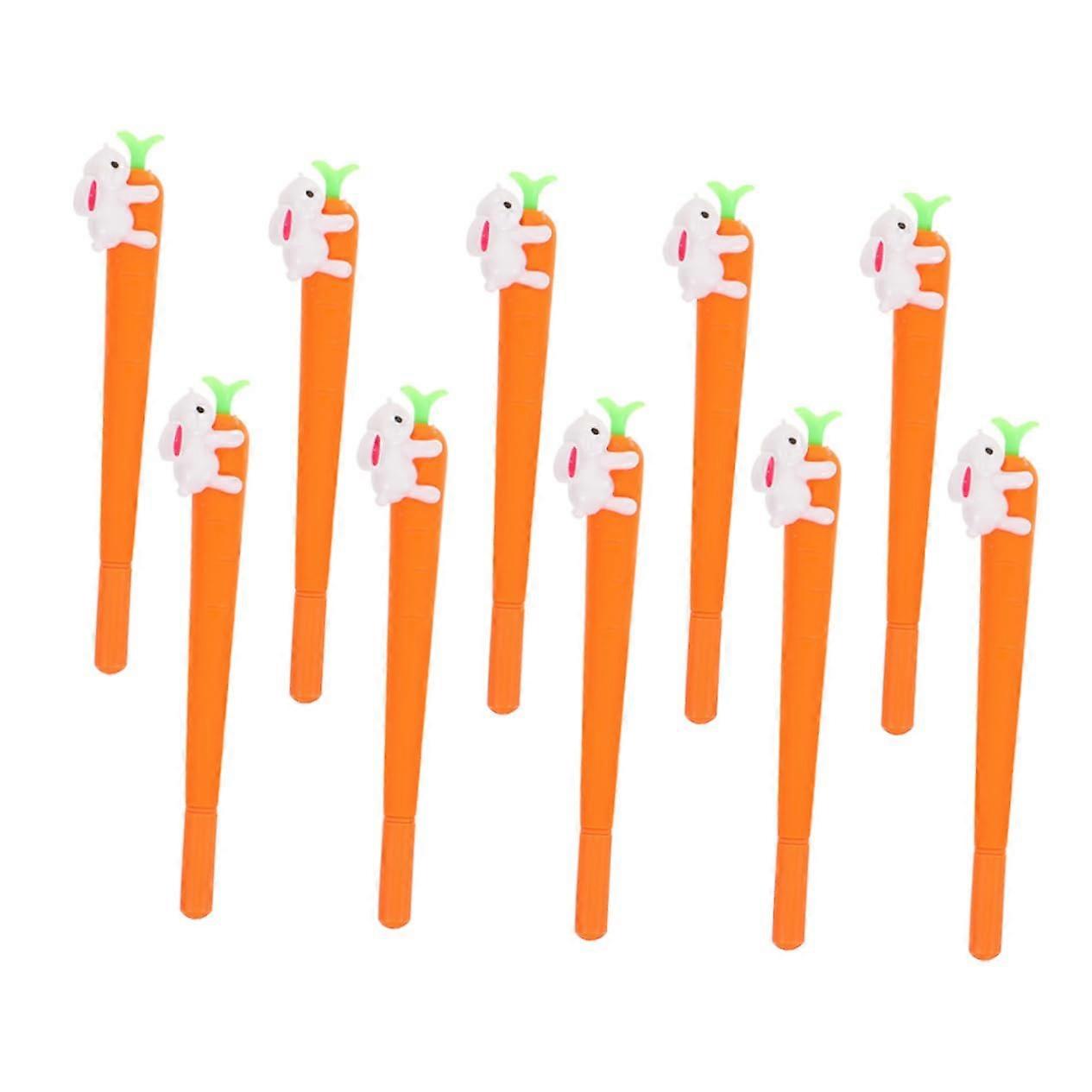 Cartoon Pen Set of 10 Carrot Rabbit Gel Ink Pens with Ergonomic Grip for Comfortable Daily Writing