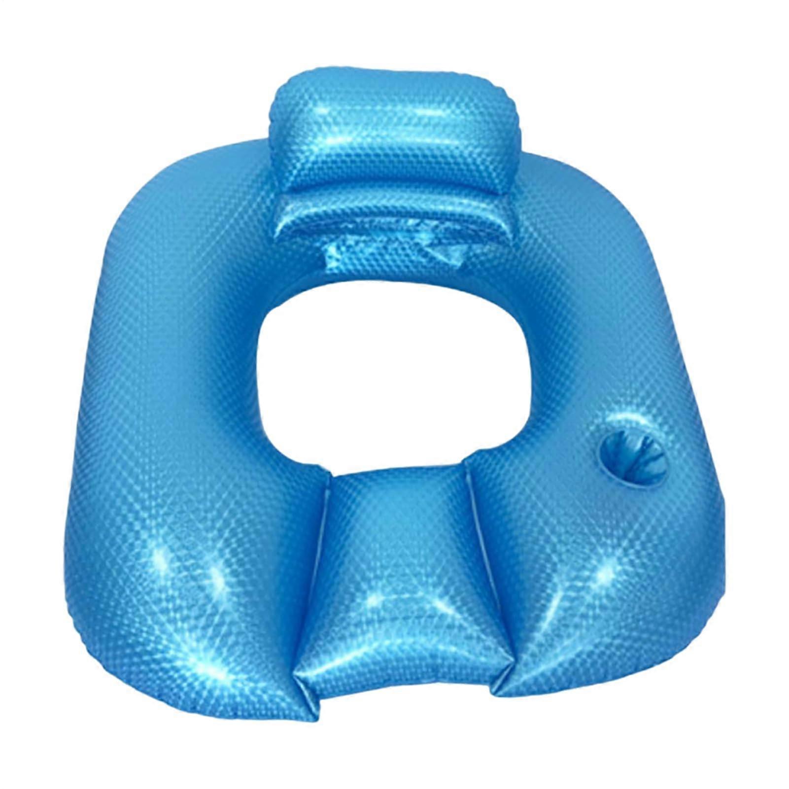 Inflatable Pool Lounge Raft Inflatable Pool Lounger for Adults Relaxation Raft with Backrest for Lake, River, Garden, Blue