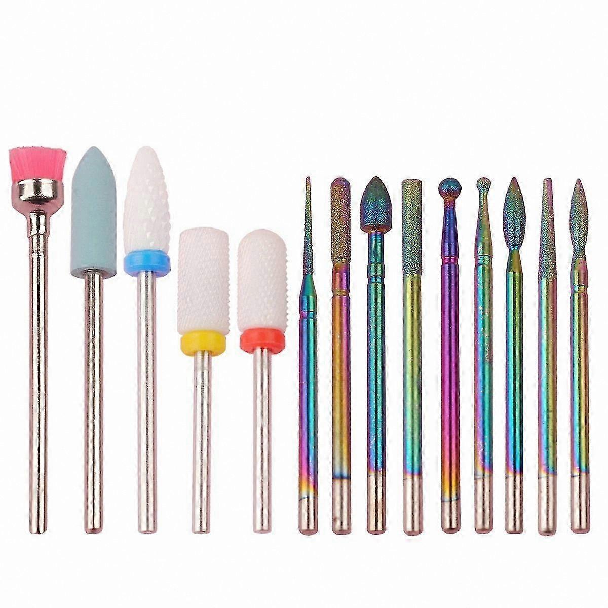 Ceramic Nail Drill Bits Set for Manicure, Acrylics, and Cuticle Care